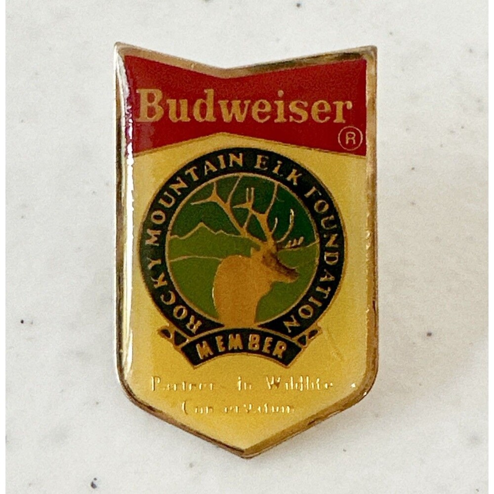Budweiser Rocky Mountain Elk Foundation Member Lapel Pin wildlife‎ conservation